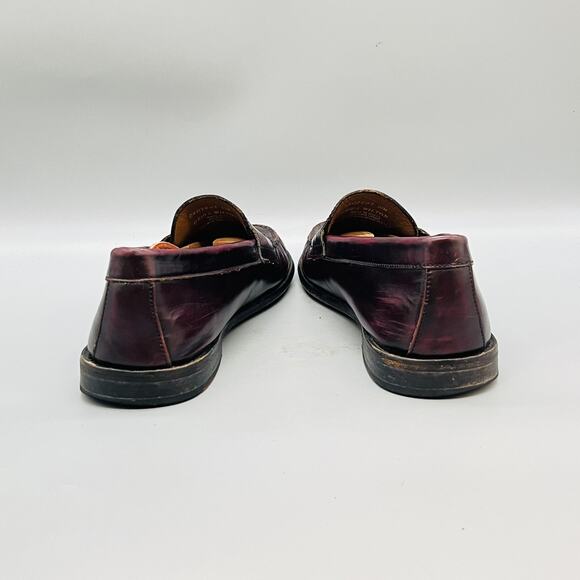Bass Shoes Men 10 Red Leather Weejuns Wilton Slip On Penny Loafers Comfort main image 5